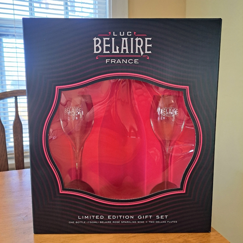 Luc Belaire Flute Set 2 Wine Glasses In Gift Box No Alcohol